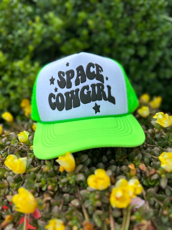 Space Cowgirl Trucker Hat, Western Trucker Hat, Neon Trucker Cap, Trendy Foam Trucker Hat, Cowgirl Trucker Hat, Retro Western Trucker Hat