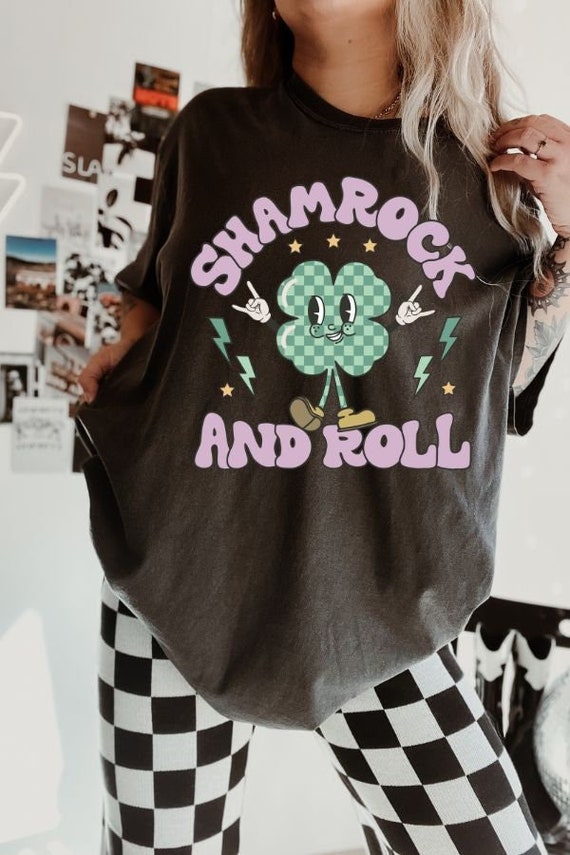 St Patrick's Day Shirt For Women – Lucky Shamrock & Roll Graphic Tee - View #7