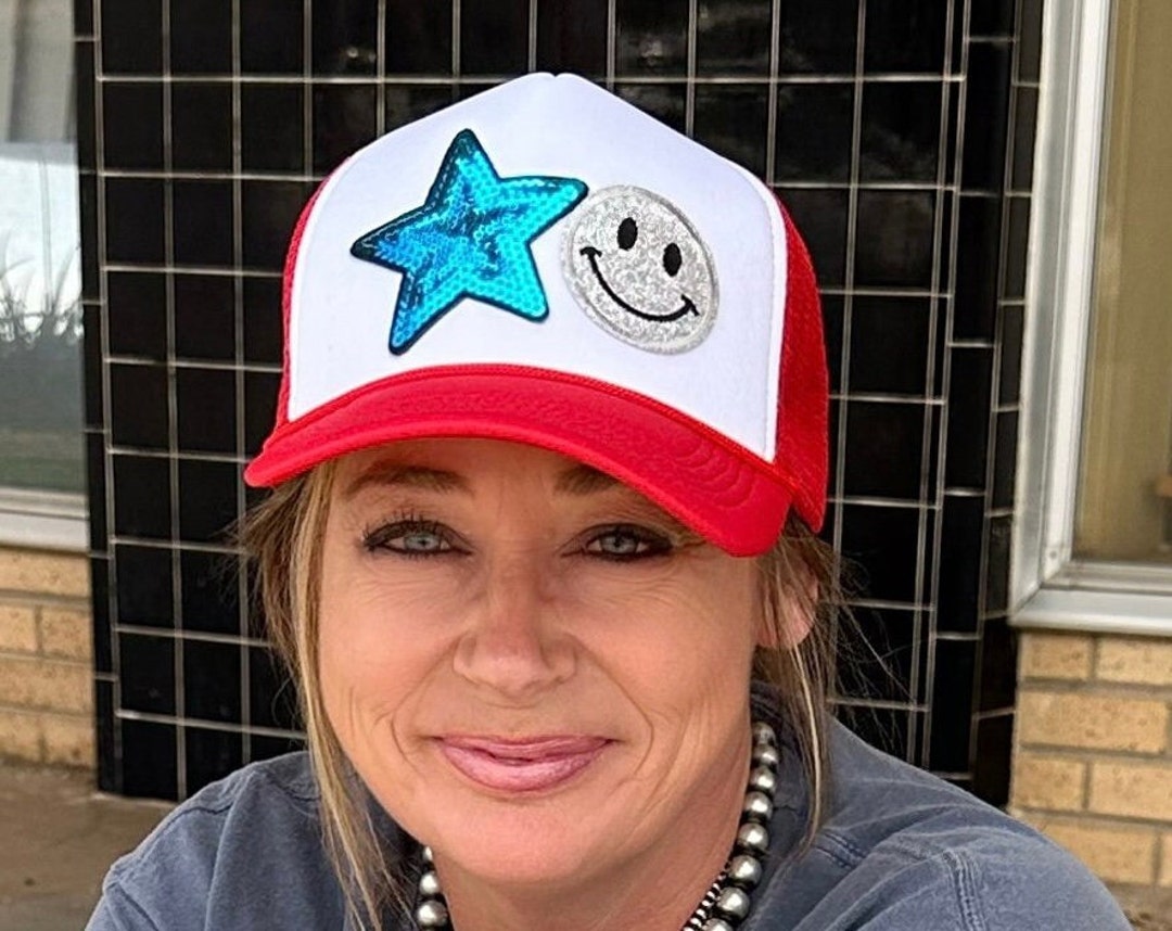 Happy Trucker Hat Trendy Trucker Hat July 4th Cap Summer Trucker Hat Happy trucker hat trendy trucker hat july 4th cap summer trucker hat