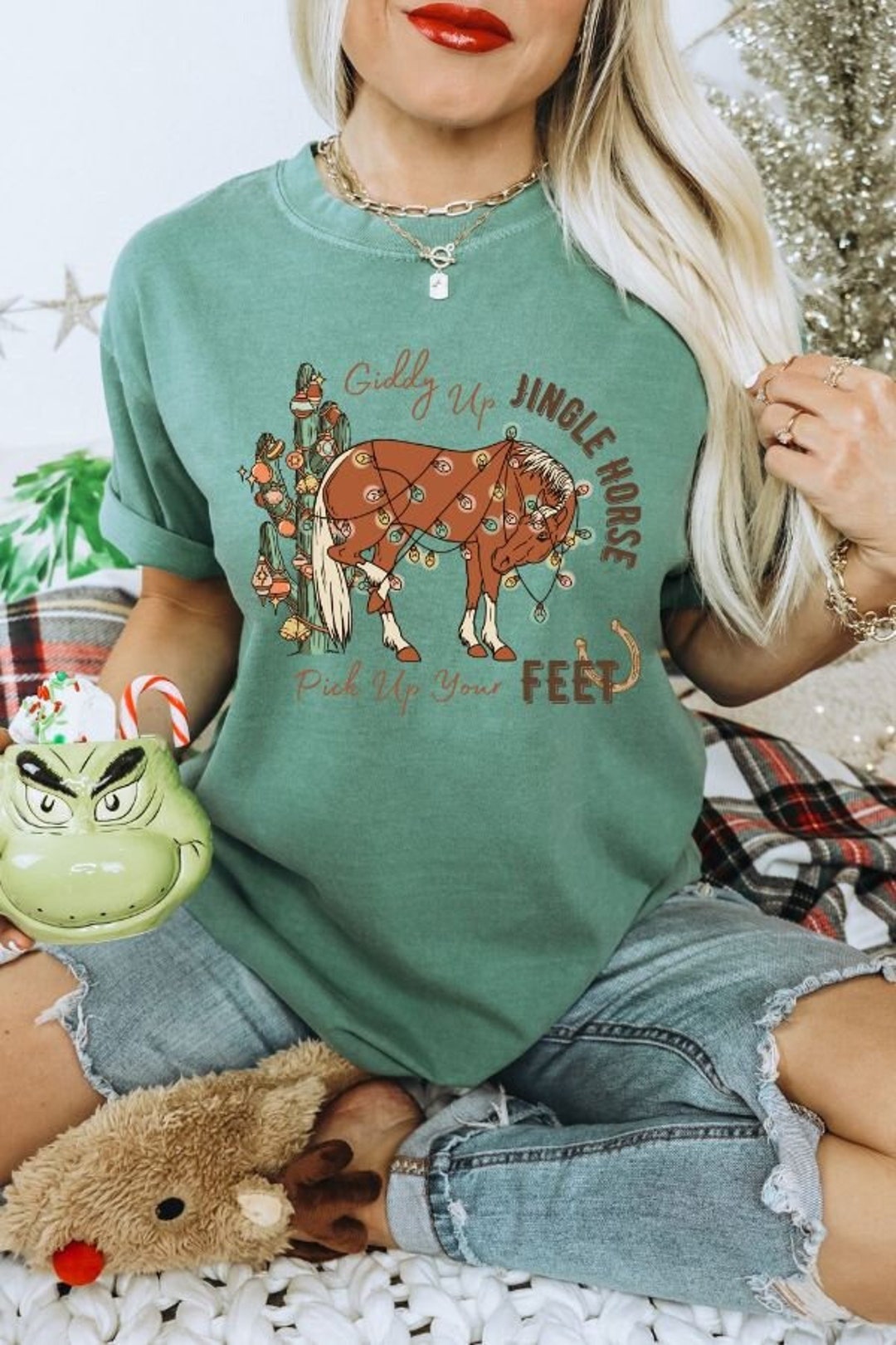 Giddy up Jingle Horse Comfort Colors Shirt, Western Graphic Tee ...
