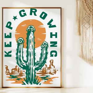 Typografie Art Print, Western Wanddekor, Cowboy Poster, Art Ranch oder Hüttenhaus, modernes Bauernhaus Wandkunst, Kaktus Southwest & südliche Kunst