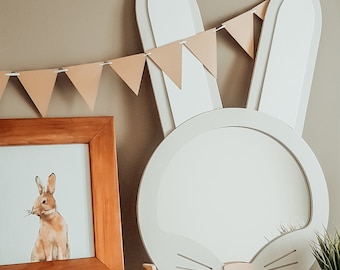 Bunny shape mirror for nursery room, Kids wall decoration, Wall changing decor, Nursery room, Safe mirror, Baby mirror, mirror for kids