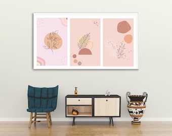 Boho Prints Set: Beige Abstract Wall Art (Digital Download)