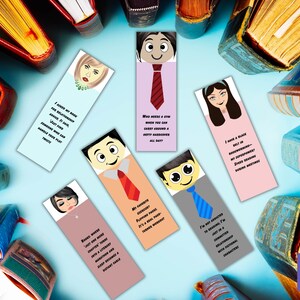 Printable Funny Bookmarks, Set of 8 Unique Designs for Bookish Gift or ...