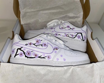Nike Air Force 1 fleurs violettes fleurs baskets personnalisées