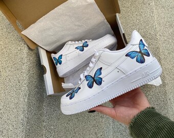 Nike Air Force 1 papillon bleu personnalisé