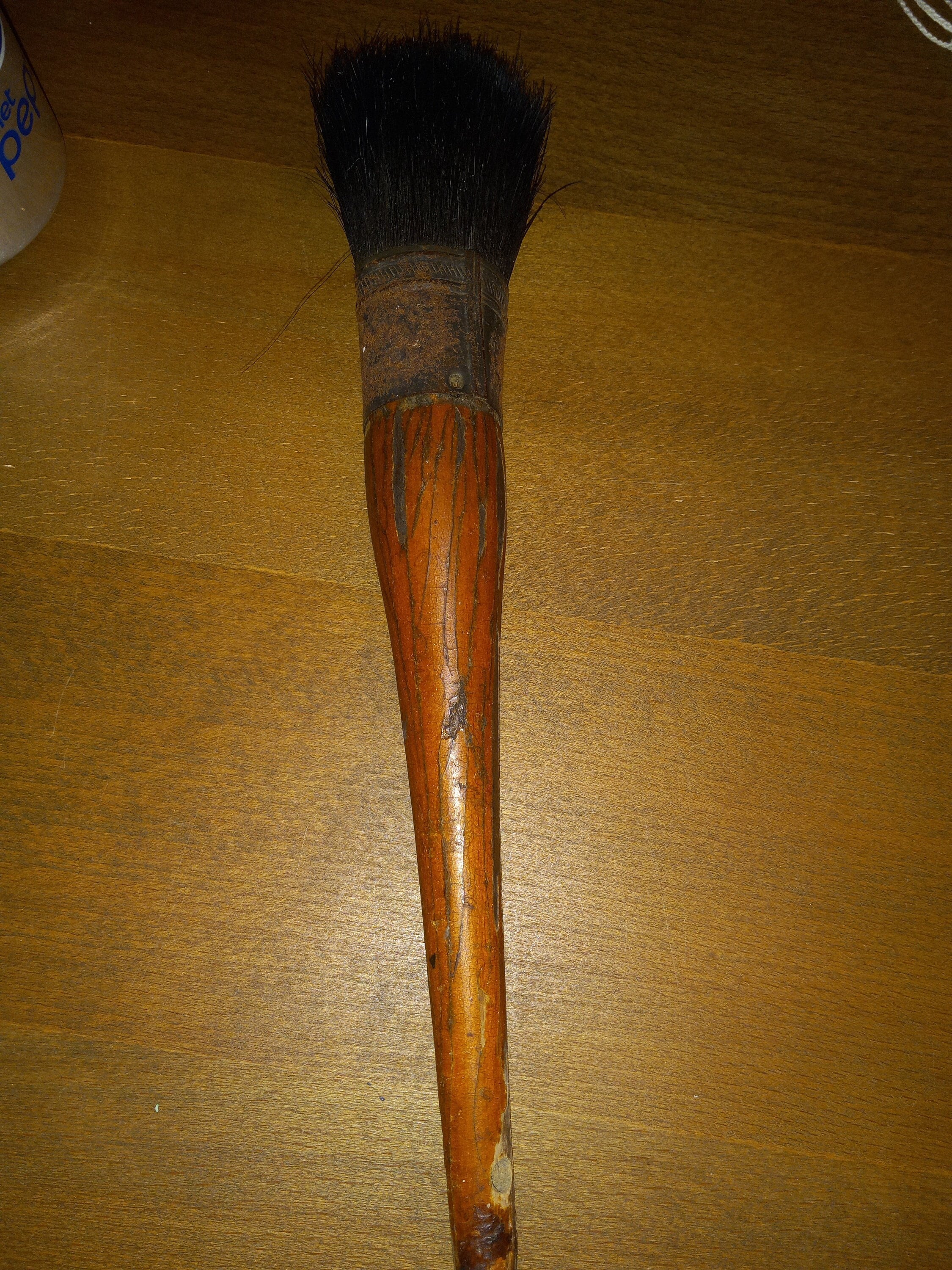 1 French Wood Paint Brush, Industrial Decor, Round Brush, Wood