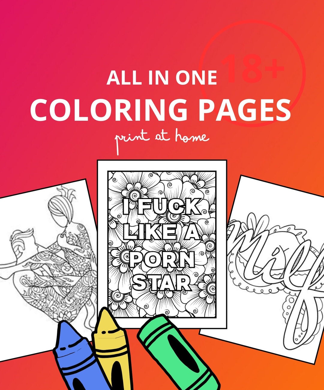 FREE GIFT Top Collection of 100 Adult Coloring Pages Printable Erotic ...