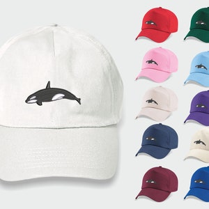 Orca Whale Embroidered Hat, Killer Orca Whale Men Women Wildlife Hat, Comfort Colors Stich Whale Caps, Dad Mom Animal Lovers Ocean Sea Gift