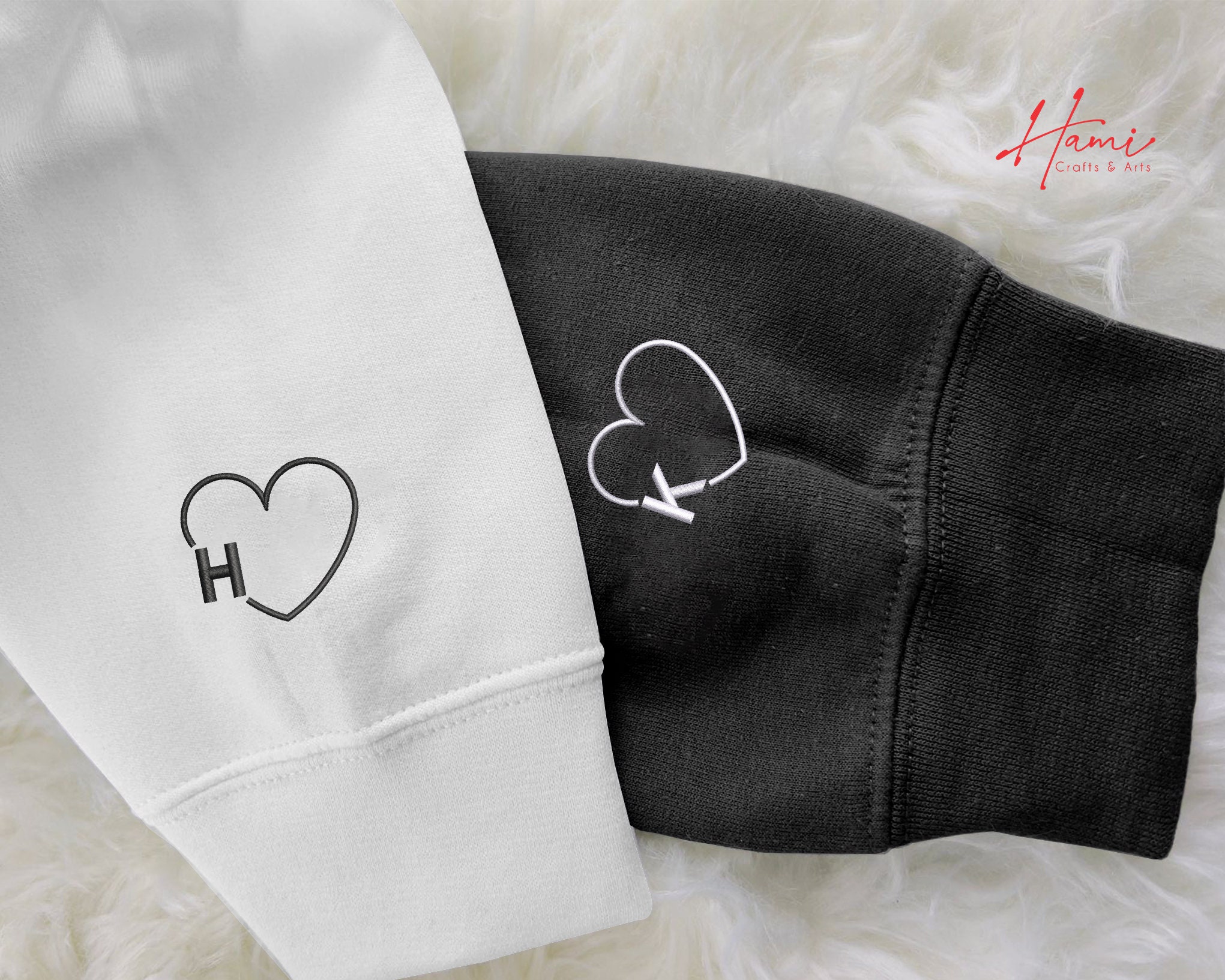 1992 Sweatshirt, 30th Birthday Embroidered Sweatshirt Unique Gifts for Women with Personalised Initial Heart on Sleeve Black / 2XL / Sweatshirt