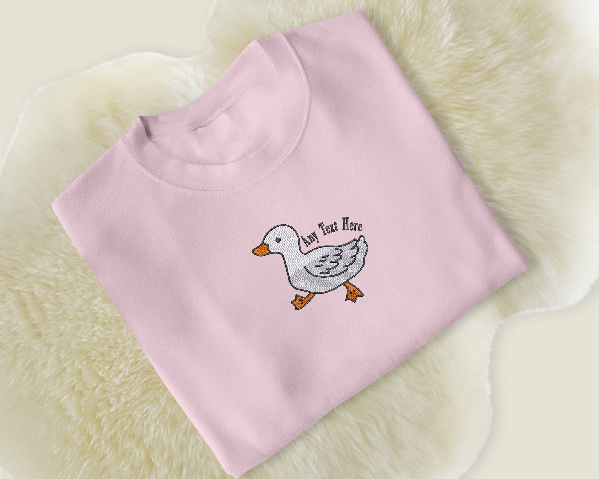 Discover Duck Custom Jumper, Embroidered Baby Goose Crewneck Sweatshirt, Personalised Name Cute Duckling Design Stitch Adult Sweater, HamiCraftsArt