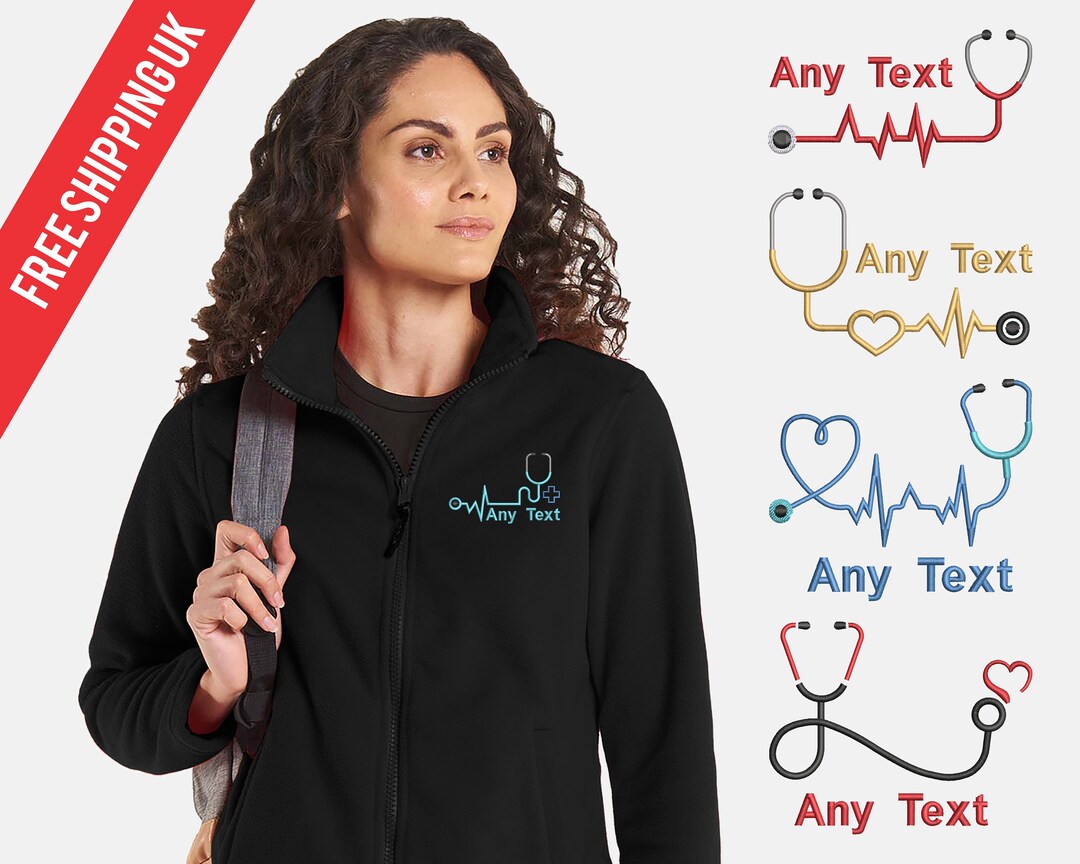 Personalised Nurse Fleece Jacket Custom Monogrammed Etsy UK