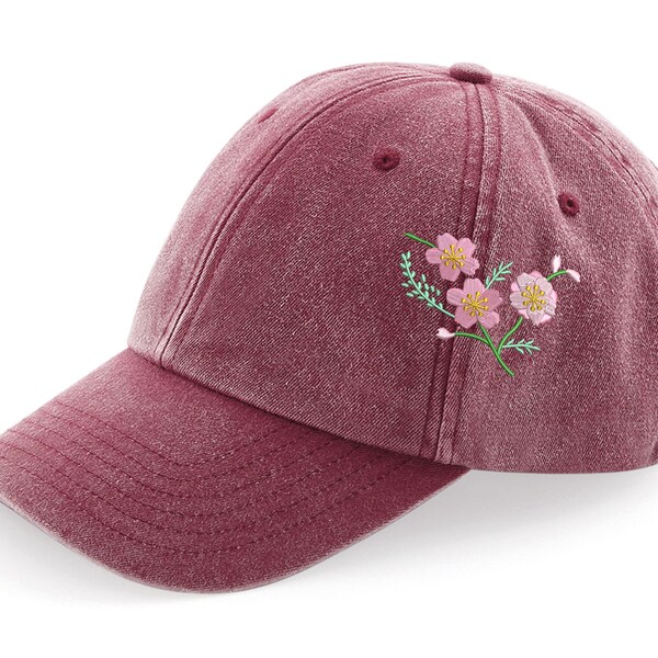 Flower Baseball Cap Etsy