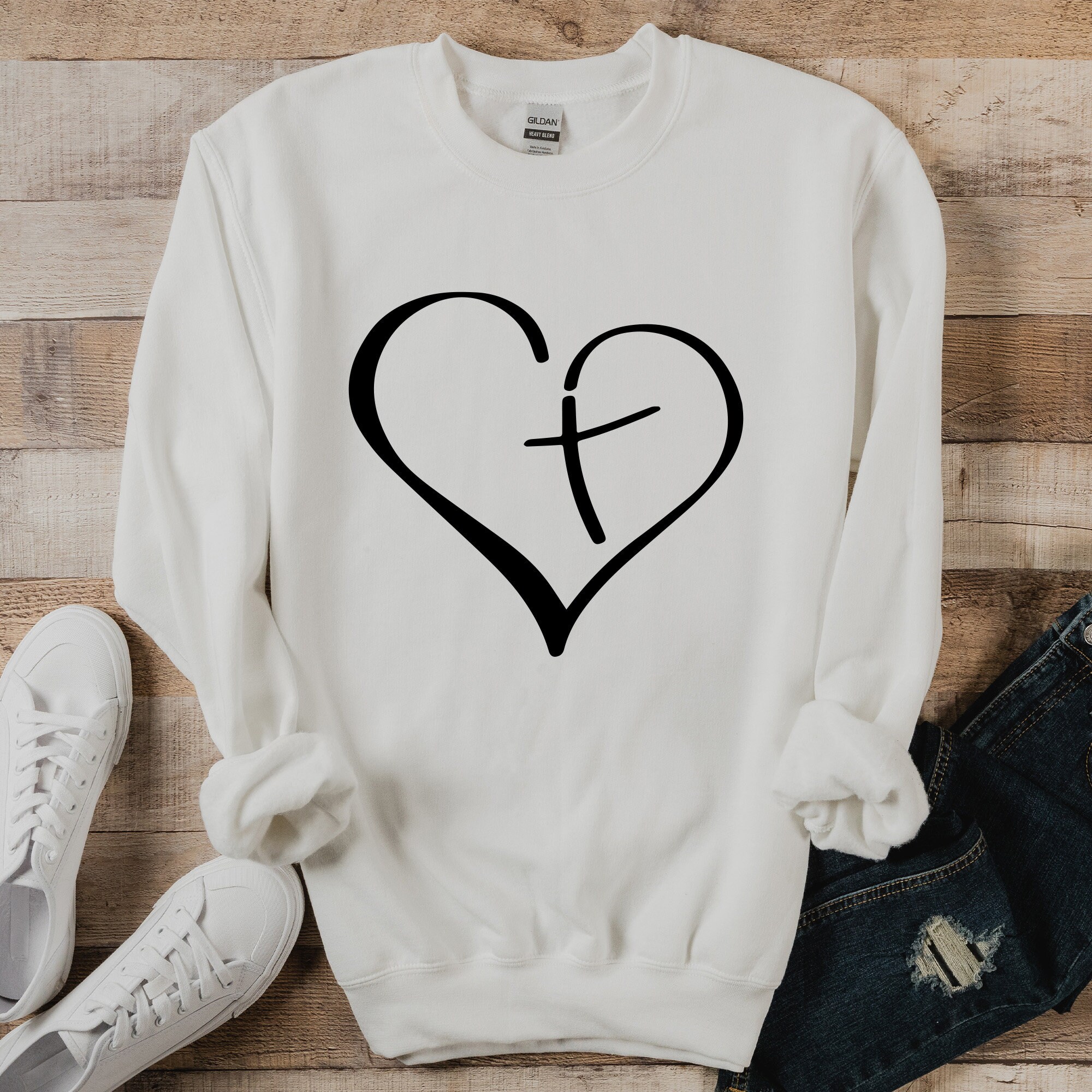 Cross Sweatshirt - Etsy