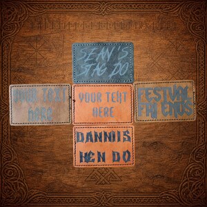 Personalized Leatherette Patch | Custom Iron-On l 7.6 x 5.5 cm