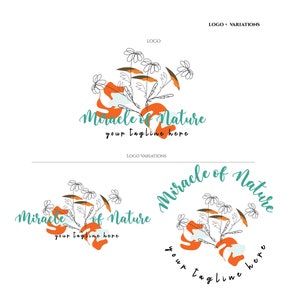 Design de logotipo da natureza, logotipo botânico pré-fabricado