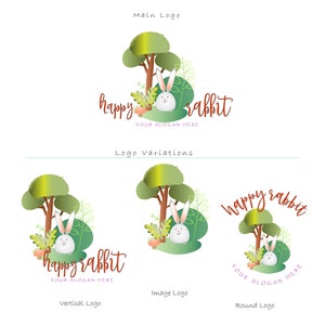 Cartoon Logo, Rabbit Logo, Kids Business Logo