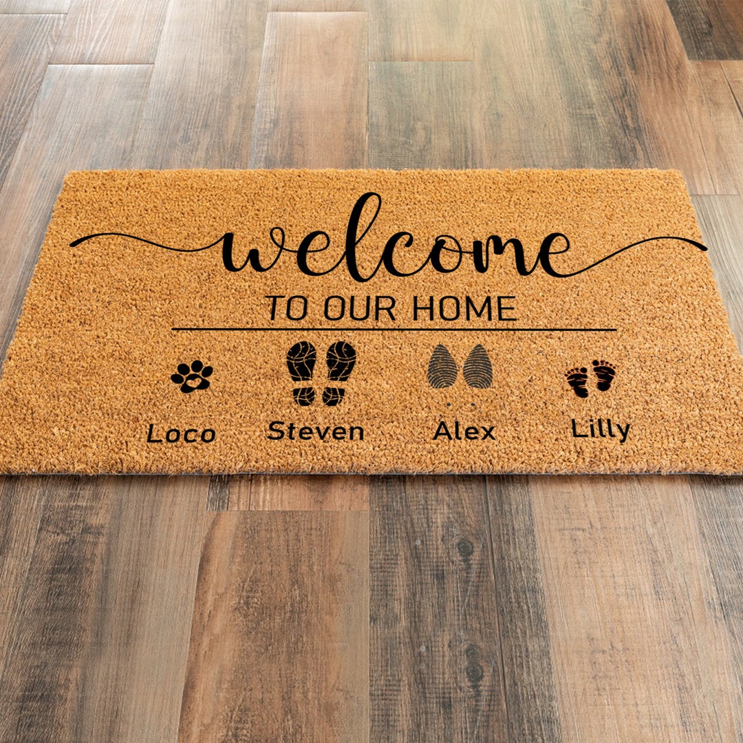 Custom Family & Pet Name Mat Custom Names Doormat Etsy UK