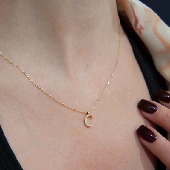 KeyStyle Collana Girocollo A Strati Con Iniziale Oro - Placcata 14k, Minimal, Regolabile, Regalo Donna - 2