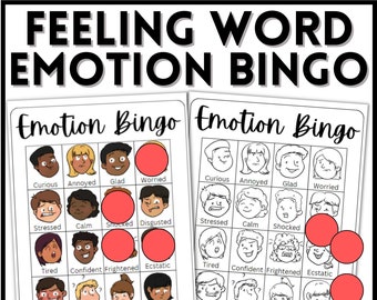Emotion Bingo, Engaging fun bingo game, Social emotional learning, Emotion game