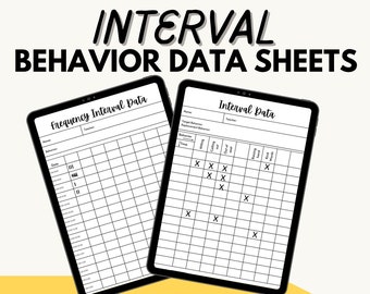 Interval Behavior Data Sheets, Behavior Management, Behavior Tracking, Autism Data Sheets