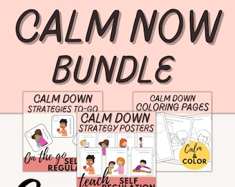 Calm NOW Bundle, Selbstregulierungsstrategie, Calm down Poster, Calm down Malbuch, Calm down Visuals, Autismus