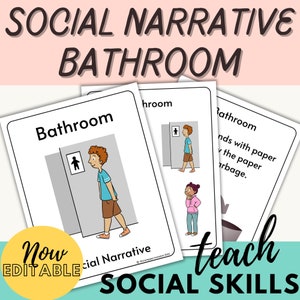 Social narrative: Bathroom, Social story, Social Skills, Self-regulation, Behavior management, Autism