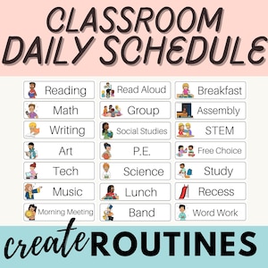 Daily Schedule, Classroom daily schedule, Classroom management, Visual schedule, Homeschool schedule cards