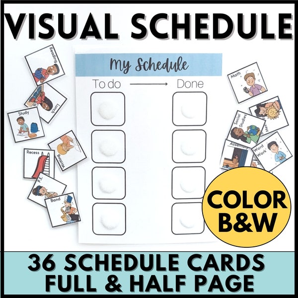 Visual schedule, Individual student schedule, classroom schedule, Homeschool schedule, Behavior management