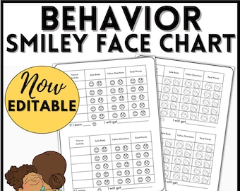 Behavior smiley chart, Daily behavior chart, Classroom behavior management, Parent communication, Autism behavior chart