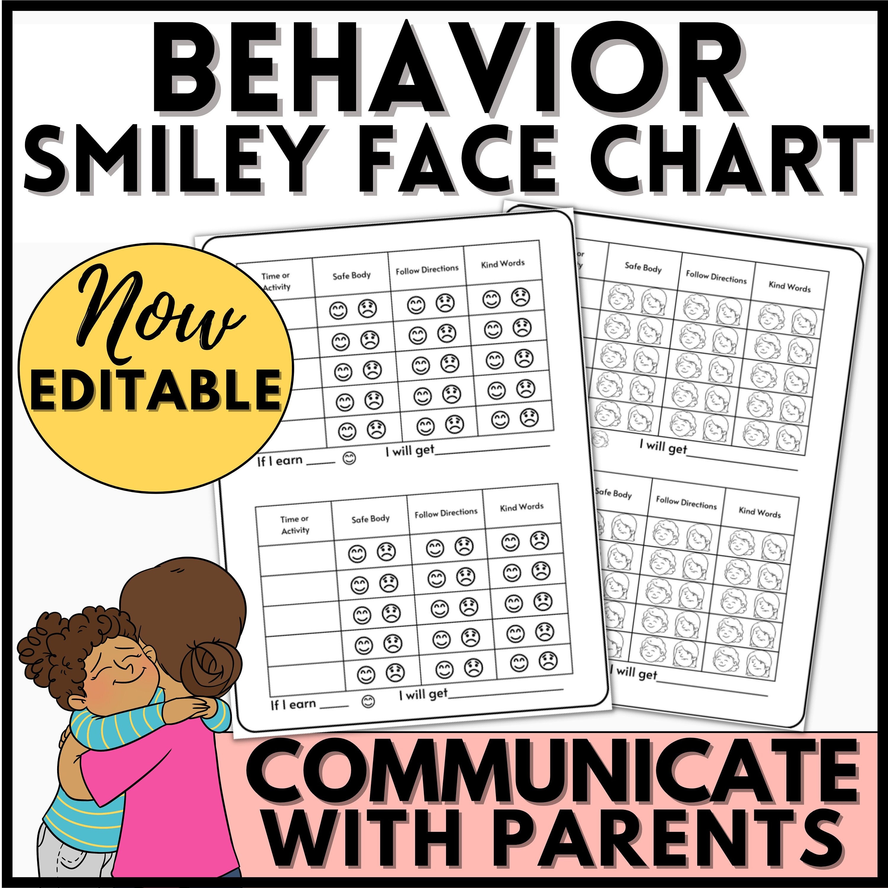 Smiley face behavior chart template