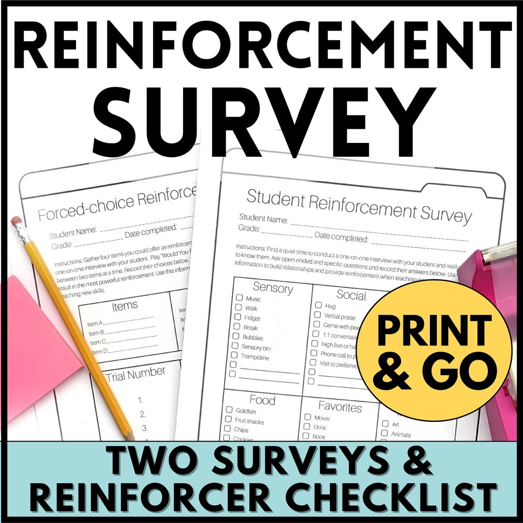 Reinforcement Survey, Preference Assessment, Reinforcer Inventory