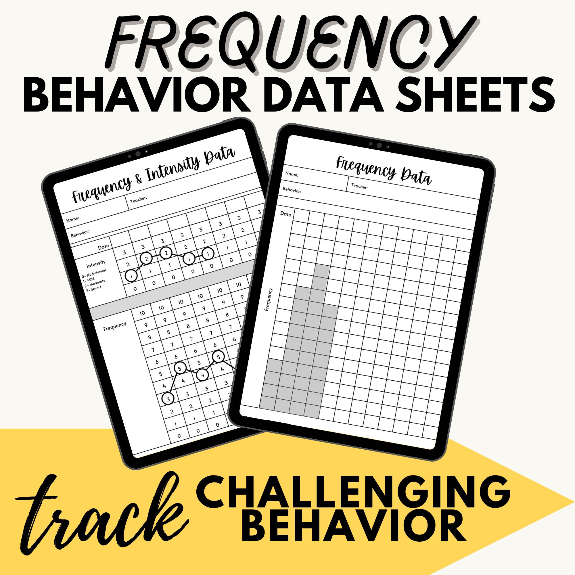 Frequency Behavior Data Sheets, Behavior Management, Behavior Tracking ...
