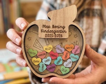 Personalized Teacher Apple Shaker Sign | Student Names Gift | Teacher Appreciation Gift | Classroom Keepsake | End of Year Teacher Gift