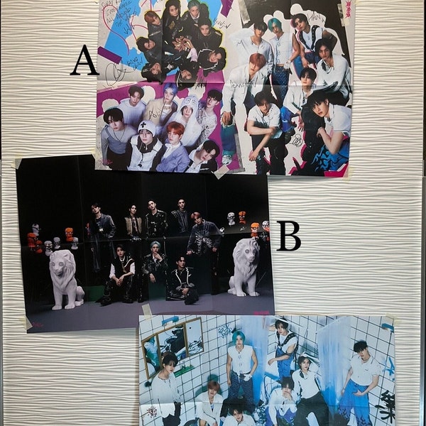 Official Stray Kids Folded Poster Mood Board Poster 4 Cut Film / 樂 Rock Star 5-Star / Lalalala S Class