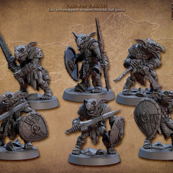 Fladorn Goblins - Miniatures / Dungeons and Dragons / Tabletop Games / Pathfinder / Frostgrave