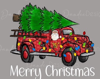 Christmas Fire Truck PNG, Christmas Fire Truck Sublimation Design,  Fire Truck With Christmas Tree, Christmas PNG, Digital Download