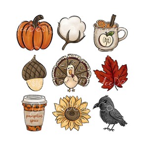Fall PNG, Fall Sublimation Design, Fall Doodles PNG, Thanksgiving Design, Autumn PNG, Floral Fall Design, Digital Download