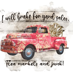 Vintage truck sublimation design, pickup truck PNG, truck PNG, Junk truck png, PNG
