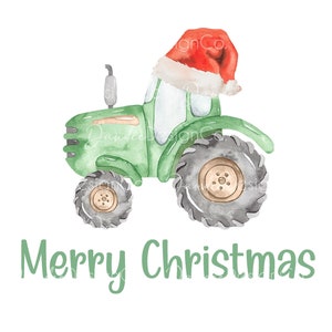 Christmas Tractor with Santa hat PNG, Green Tractor sublimation design, Merry Christmas tractor PNG, Christmas Png, Digital download