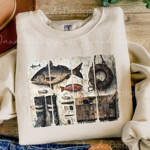 Fisherman Aesthetic Brush Stroke PNG, Vintage Fisherman Aesthetic Sublimation Design, DTG DTF Design, Rustic Fishing Design, Coastal Png