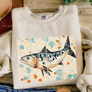 Fisherman Aesthetic Brush Stroke PNG, Vintage Nautical Aesthetic Sublimation Design, DTG Design, Rustic Fishing Design, Coastal Life PNG