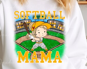 Softball Mama PNG, Softball Mom Sublimation Design, Softball Player, Sports Mom Design, Team Mom Design, Game Day PNG, Digital Download