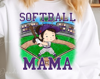 Softball Mama PNG, Softball Mom Sublimation Design, Softball Player, Sports Mom Design, Team Mom, Softball Season PNG, Digital Download