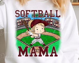 Softball Mama PNG, Softball Mom Sublimation Design, Softball Player, Sports Mom Design, Team Mom, Softball Season PNG, Digital Download