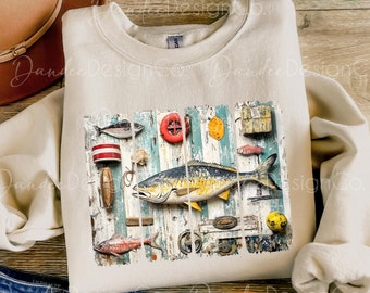 Fisherman Aesthetic Brush Stroke PNG, Vintage Nautical Aesthetic Sublimation Design, DTG DTF Design, Rustic Fishing Design, Coastal Png