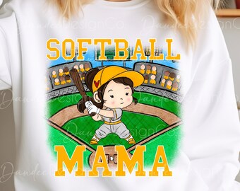 Softball Mama PNG, Softball Mom Sublimation Design, Softball Player, Sports Mom Design, Team Mom Design, Game Day PNG, Digital Download