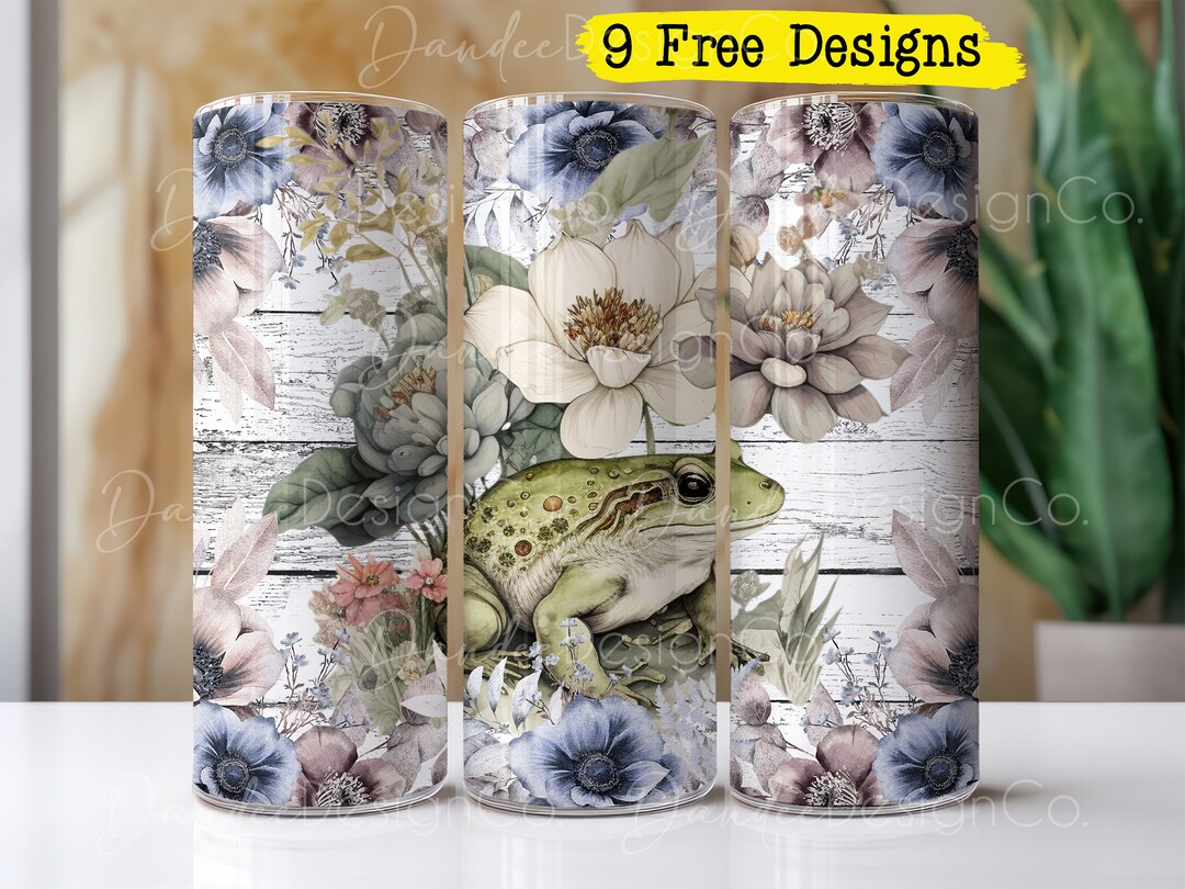 Cute Frog 20oz Tumbler Design, Tumbler Sublimation Design, Skinny ...