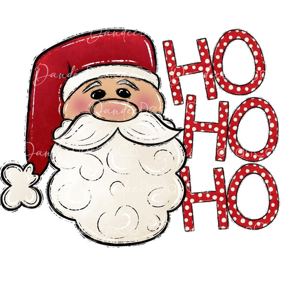 Santa Ho Ho Ho PNG, Santa Ho Ho Ho sublimation design, Christmas PNG, Santa Claus sublimation design, Santa Face, digital download