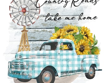 Neem me mee naar huis landwegen PNG, Vintage truck png, vintage truck Sublimatie ontwerp, PNG, digitale download